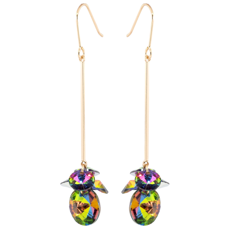 Сережки Xuping колір 18K з кристалами Swarovski французький замок Підвіски з кристалами Vitrail Medium фото №6 Сережки Xuping колір 18K з кристалами Swarovski французький замок Підвіски з кристалами Vitrail Medium фото №6