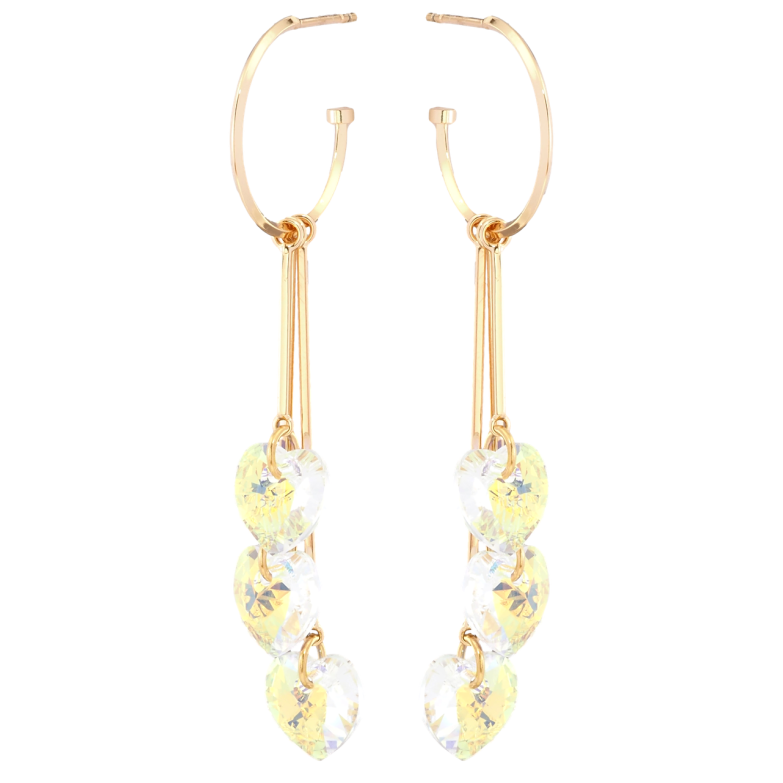 Сережки Xuping колір 18K з кристалами Swarovski пусети Підвіски з сердечками Shimmer фото №1 Сережки Xuping колір 18K з кристалами Swarovski пусети Підвіски з сердечками Shimmer фото №1