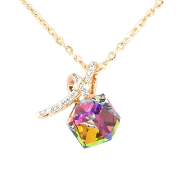 Кулон Xuping колір 18K з кр-ми Swarovski на ланцюжку Кришталевий куб Vitrail Medium довжина 40-45см х 2мм фото №14 Кулон Xuping колір 18K з кр-ми Swarovski на ланцюжку Кришталевий куб Vitrail Medium довжина 40-45см х 2мм фото №14