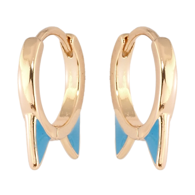 Серьги Xuping Позолота 18K колечки Ушки котика с голубой эмалью фото №16 Серьги Xuping Позолота 18K колечки Ушки котика с голубой эмалью фото №16