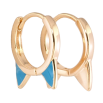 Серьги Xuping Позолота 18K колечки Ушки котика с голубой эмалью фото №3