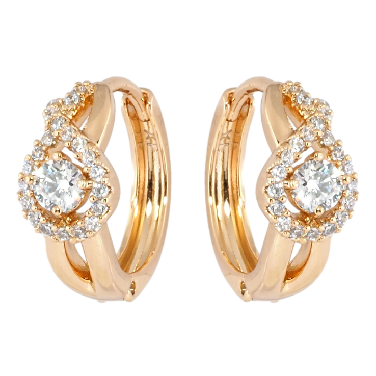 Серьги Xuping Позолота 18K колечки Узор с инкрустацией цирконием фото №19 Серьги Xuping Позолота 18K колечки Узор с инкрустацией цирконием фото №19