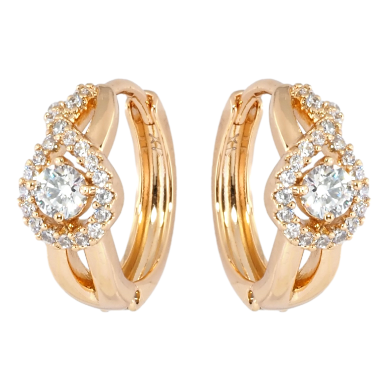 Серьги Xuping Позолота 18K колечки Узор с инкрустацией цирконием фото №4 Серьги Xuping Позолота 18K колечки Узор с инкрустацией цирконием фото №4