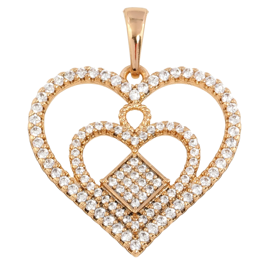Кулон Xuping Позолота 18K Сердце с инкрустацией цирконием для цепочки до 5мм фото №1 Кулон Xuping Позолота 18K Сердце с инкрустацией цирконием для цепочки до 5мм фото №1
