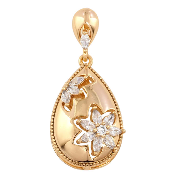 Кулон Xuping Позолота 18K Крапелька з кришталевими квіточками для ланцюжка до 4мм фото №24