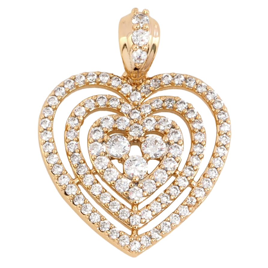 Кулон Xuping Позолота 18K Сердечко з інкрустацією цирконієм для ланцюжка до 4мм фото №1 Кулон Xuping Позолота 18K Сердечко з інкрустацією цирконієм для ланцюжка до 4мм фото №1