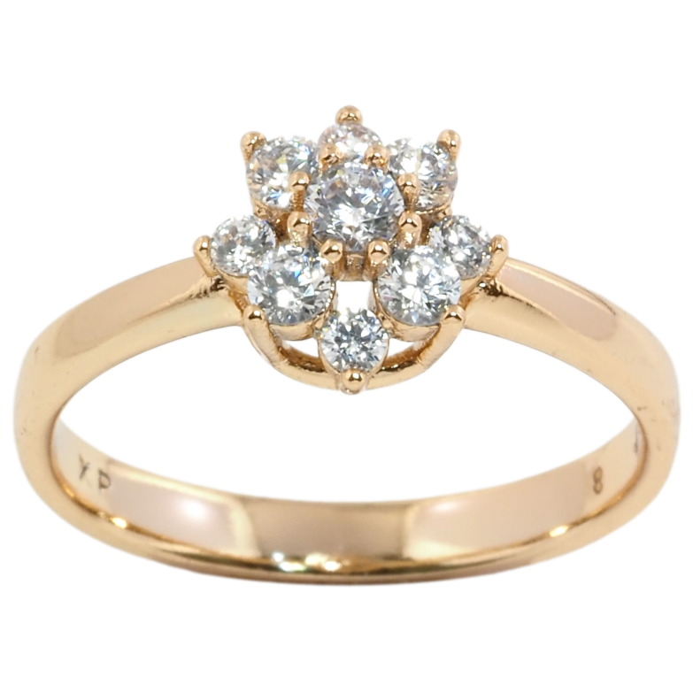 Кольцо Xuping Позолота 18K Кристальный цветочек фото №1 Кольцо Xuping Позолота 18K Кристальный цветочек фото №1