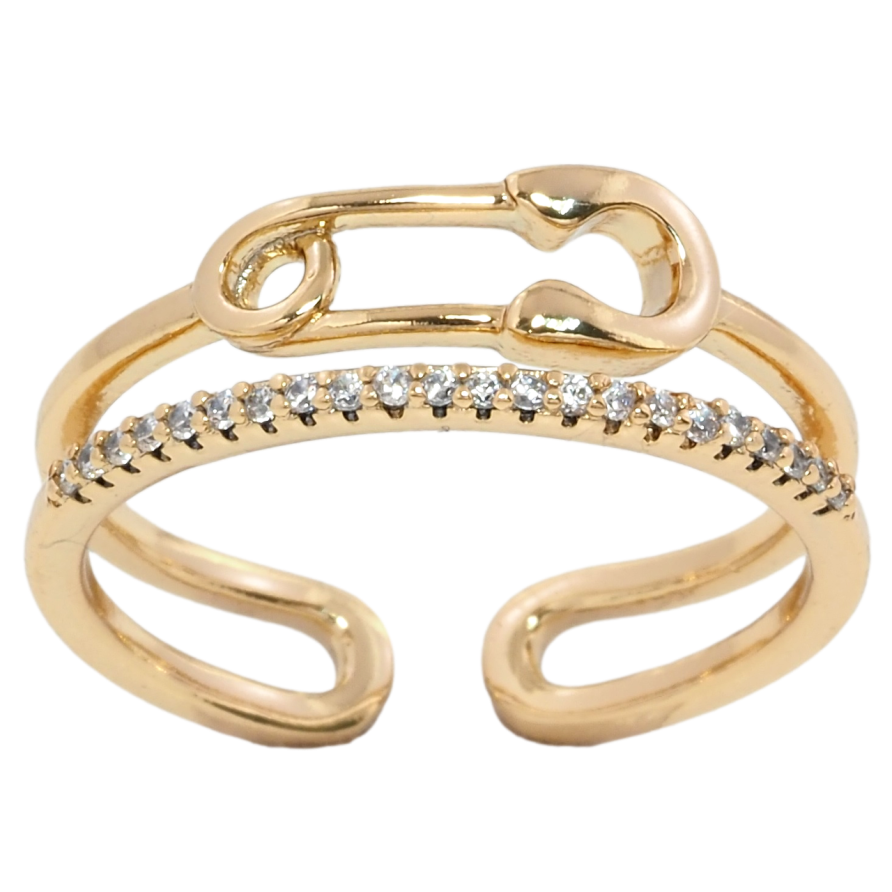 Каблучка Xuping Позолота 18K Шпилька з доріжкою цирконію фото №1 Каблучка Xuping Позолота 18K Шпилька з доріжкою цирконію фото №1