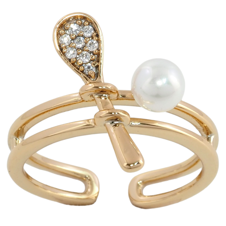 Кольцо Xuping Позолота 18K Ложка с жемчужиной фото №2 Кольцо Xuping Позолота 18K Ложка с жемчужиной фото №2
