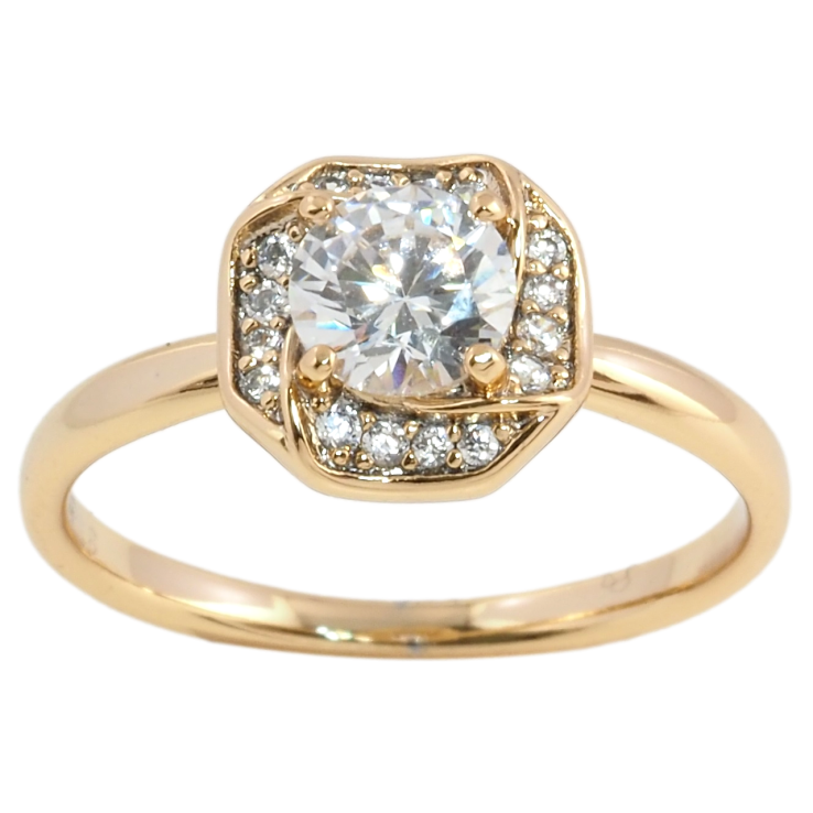 Каблучка Xuping Позолота 18K Фіаніт в обрамленні цирконію фото №7 Каблучка Xuping Позолота 18K Фіаніт в обрамленні цирконію фото №7