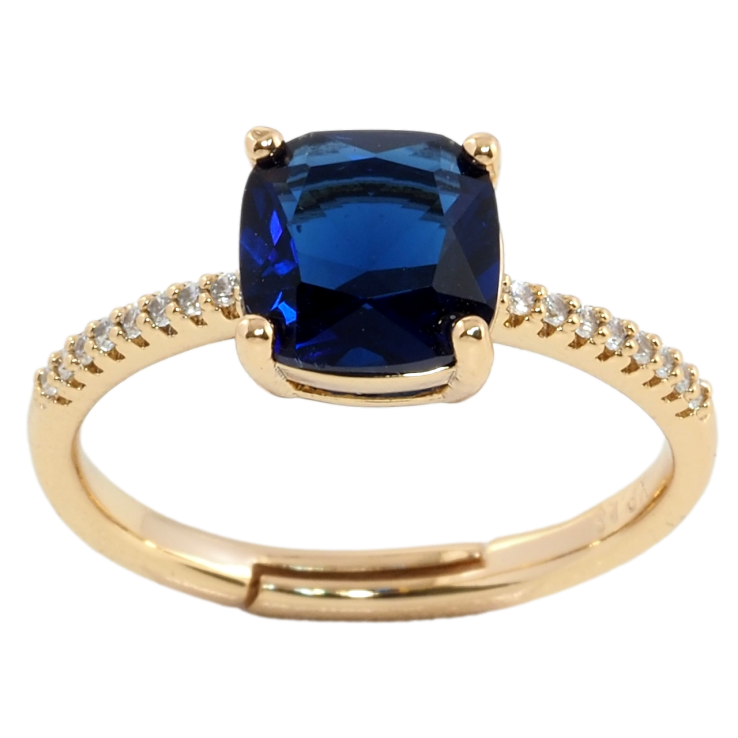 Каблучка Xuping Позолота 18K Синій фіаніт на доріжці цирконію фото №3 Каблучка Xuping Позолота 18K Синій фіаніт на доріжці цирконію фото №3