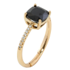 Каблучка Xuping Позолота 18K Чорний фіаніт на доріжці цирконію фото №2 Каблучка Xuping Позолота 18K Чорний фіаніт на доріжці цирконію фото №2