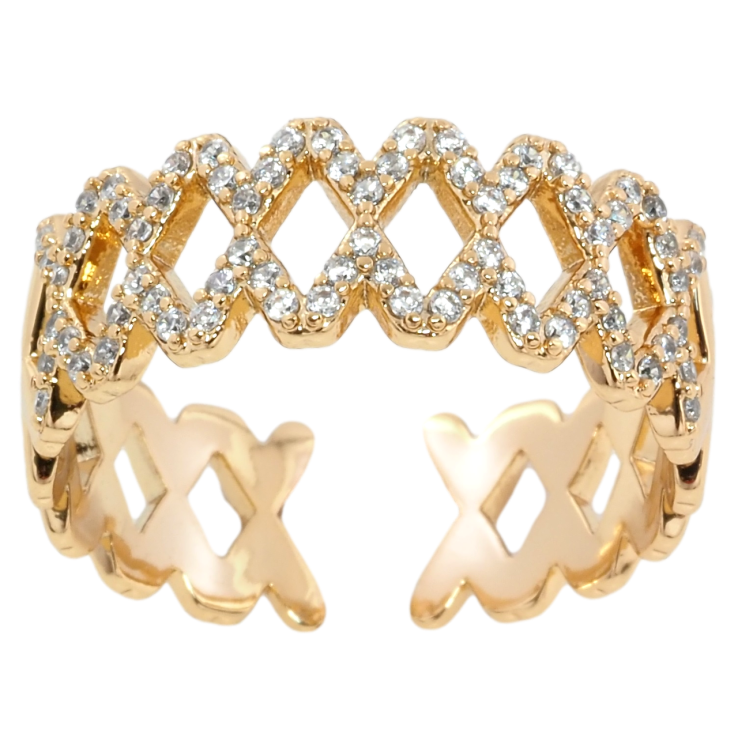 Каблучка Xuping Позолота 18K Декоративний візерунок з цирконієм фото №6