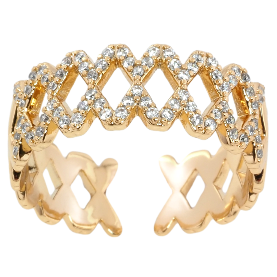 Каблучка Xuping Позолота 18K Декоративний візерунок з цирконієм фото №1 Каблучка Xuping Позолота 18K Декоративний візерунок з цирконієм фото №1