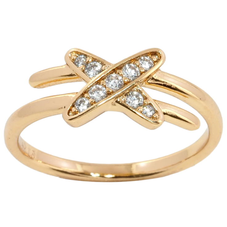 Каблучка Xuping Позолота 18K Хрестик з цирконієм фото №17 Каблучка Xuping Позолота 18K Хрестик з цирконієм фото №17