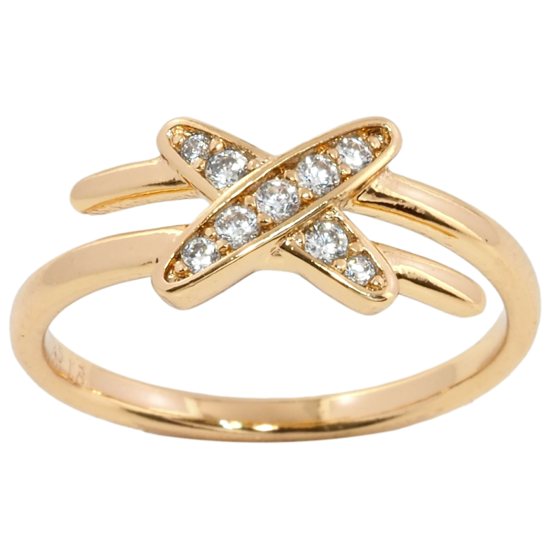 Каблучка Xuping Позолота 18K Хрестик з цирконієм фото №14 Каблучка Xuping Позолота 18K Хрестик з цирконієм фото №14