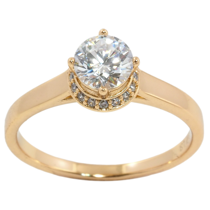 Каблучка Xuping Позолота 18K Фіаніт в обрамленні цирконію фото №8 Каблучка Xuping Позолота 18K Фіаніт в обрамленні цирконію фото №8