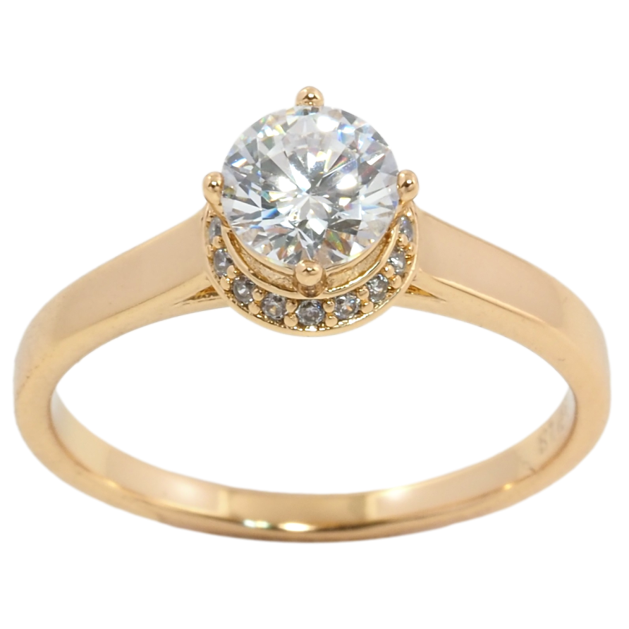 Каблучка Xuping Позолота 18K Фіаніт в обрамленні цирконію фото №1 Каблучка Xuping Позолота 18K Фіаніт в обрамленні цирконію фото №1