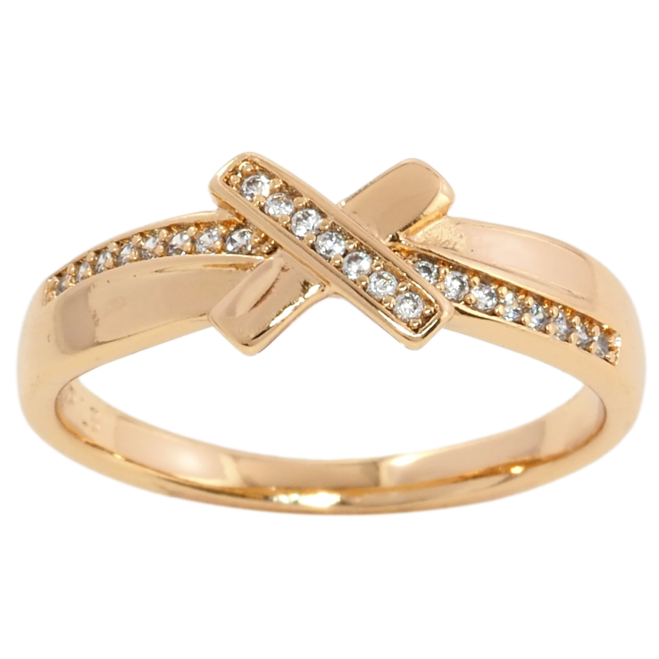 Каблучка Xuping Позолота 18K Хрестик з цирконієм фото №19 Каблучка Xuping Позолота 18K Хрестик з цирконієм фото №19