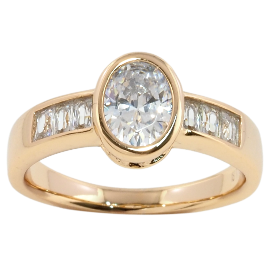 Каблучка Xuping Позолота 18K Фіаніт з доріжкою цирконію фото №1 Каблучка Xuping Позолота 18K Фіаніт з доріжкою цирконію фото №1