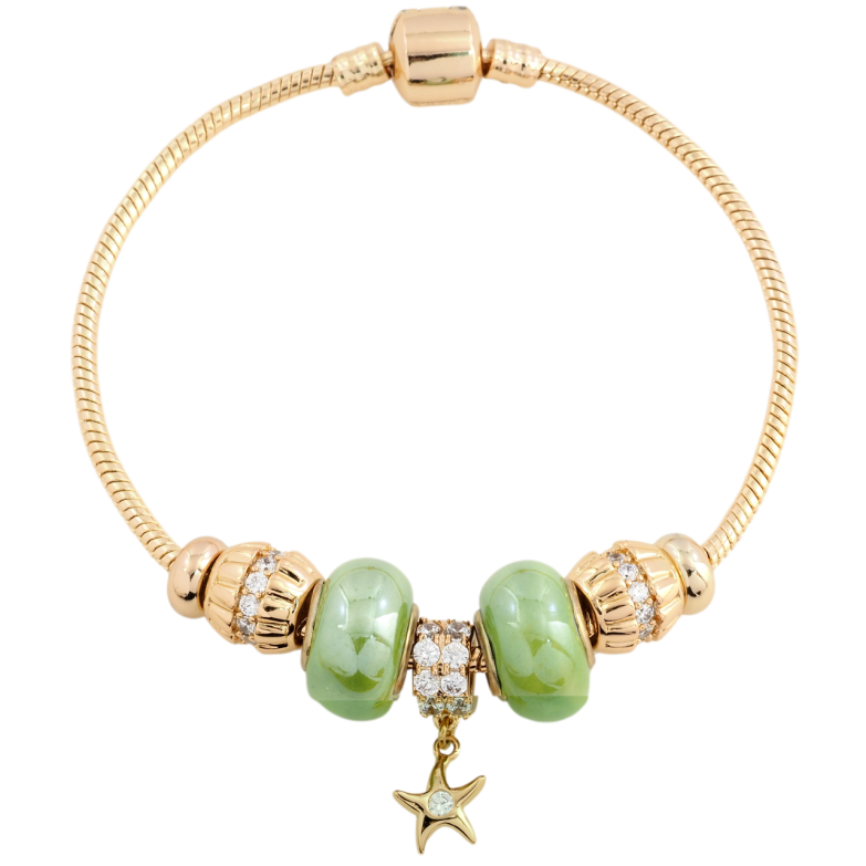 Браслет Xuping Позолота 18K У стилі Pandora Ювелірний шнур з намистинами довжина 21.5см х 3мм фото №12
