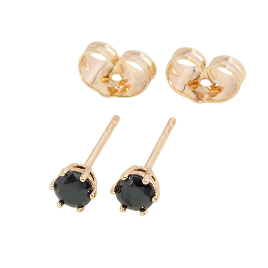 Сережки Xuping M&L Колір 18K пусети Чорні фіаніти в 6-ти крапановій оправі ø 4мм фото №1 Сережки Xuping M&L Колір 18K пусети Чорні фіаніти в 6-ти крапановій оправі ø 4мм фото №1