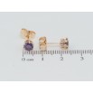 Сережки Xuping M&L Колір 18K пусети Бузкові фіаніти в 6-ти крапановій оправі ø 5мм фото №2