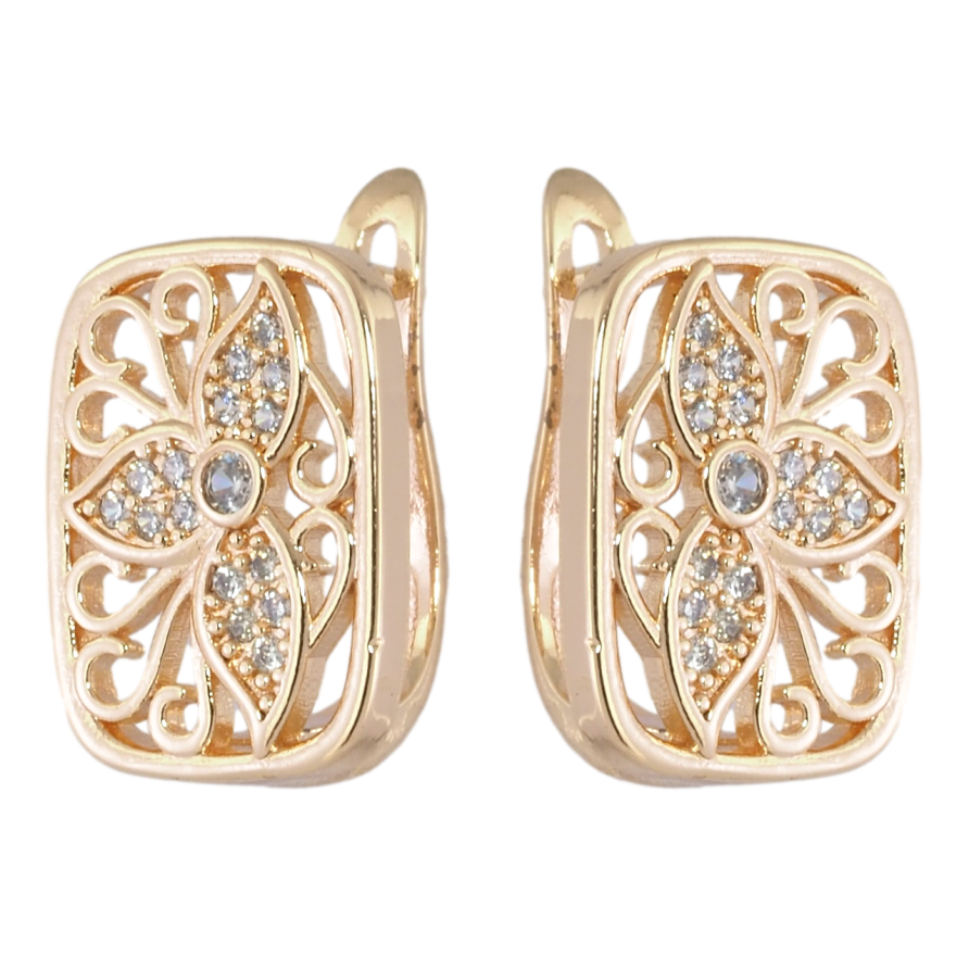 Серьги Xuping M&L Цвет 18K английский замок Цветочный узор с инкрустацией цирконием фото №1 Серьги Xuping M&L Цвет 18K английский замок Цветочный узор с инкрустацией цирконием фото №1