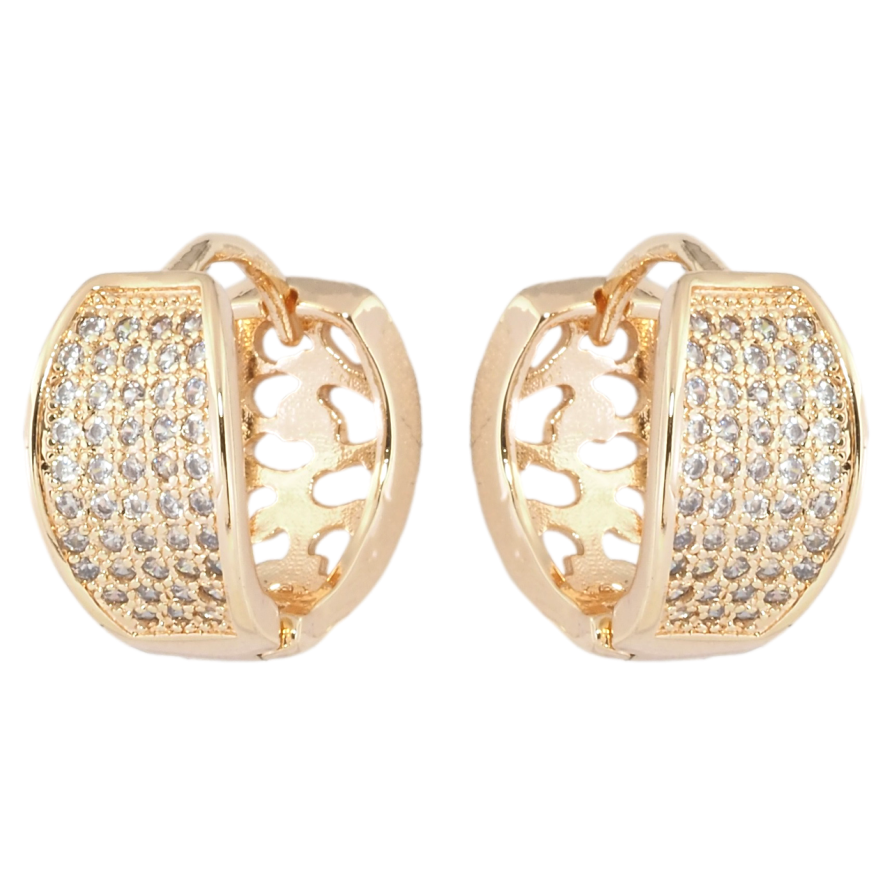 Серьги Xuping M&L Цвет 18K колечки Инкрустация цирконием фото №1