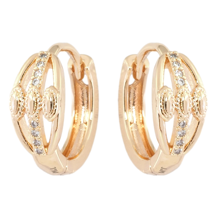Сережки Xuping M&L Колір 18K колечка Декоративний візерунок з цирконієм фото №5 Сережки Xuping M&L Колір 18K колечка Декоративний візерунок з цирконієм фото №5