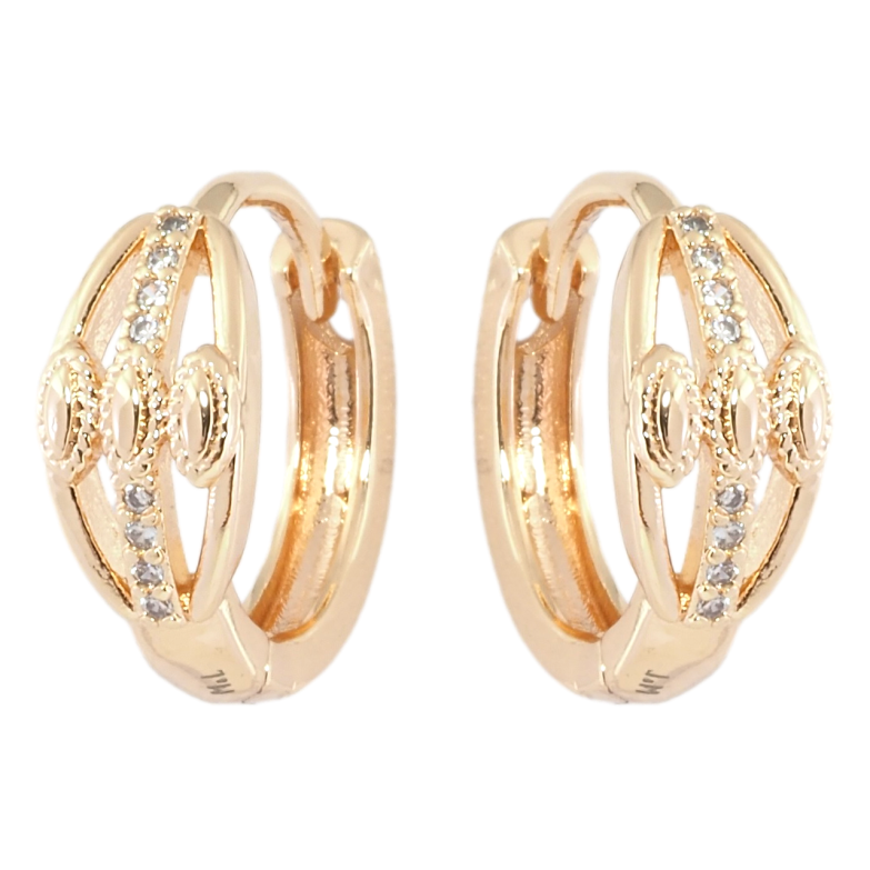 Сережки Xuping M&L Колір 18K колечка Декоративний візерунок з цирконієм фото №2 Сережки Xuping M&L Колір 18K колечка Декоративний візерунок з цирконієм фото №2