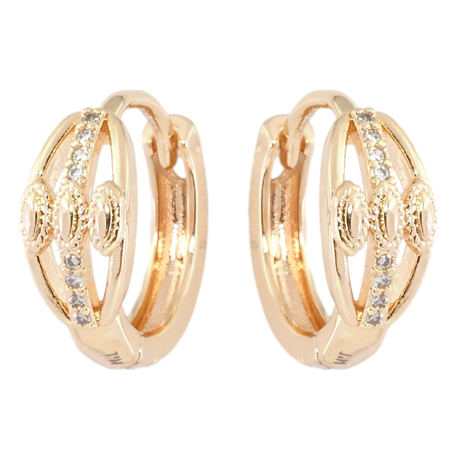Серьги Xuping M&L Цвет 18K колечки Декоративный узор с цирконием фото №1 Серьги Xuping M&L Цвет 18K колечки Декоративный узор с цирконием фото №1