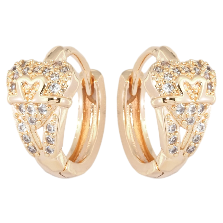 Сережки Xuping M&L Колір 18K колечка Сердечка з цирконієм фото №9