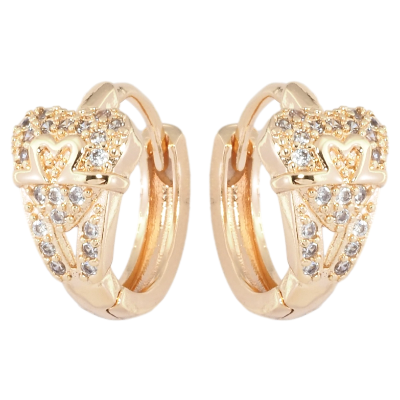 Сережки Xuping M&L Колір 18K колечка Сердечка з цирконієм фото №18 Сережки Xuping M&L Колір 18K колечка Сердечка з цирконієм фото №18
