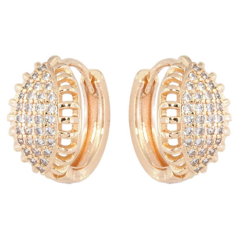 Сережки Xuping M&L Колір 18K колечка Візерунок з інкрустацією цирконієм фото №2 Сережки Xuping M&L Колір 18K колечка Візерунок з інкрустацією цирконієм фото №2