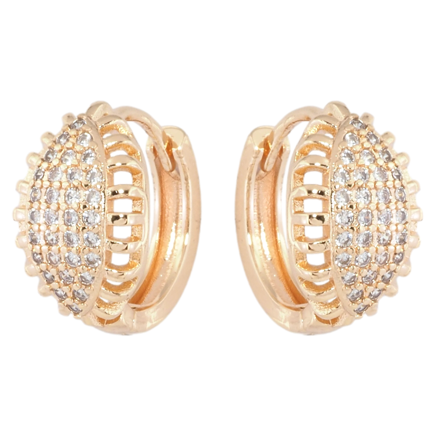 Сережки Xuping M&L Колір 18K колечка Візерунок з інкрустацією цирконієм фото №1 Сережки Xuping M&L Колір 18K колечка Візерунок з інкрустацією цирконієм фото №1