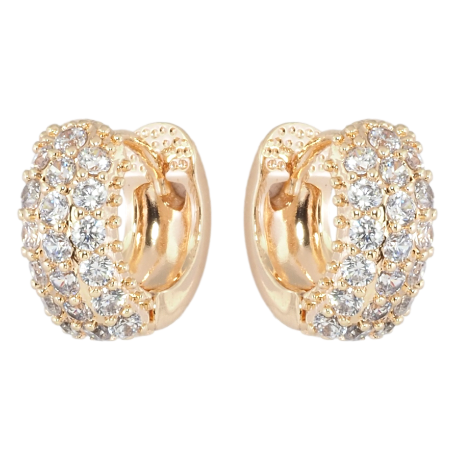 Сережки Xuping M&L Колір 18K колечка Візерунок з інкрустацією цирконієм фото №1 Сережки Xuping M&L Колір 18K колечка Візерунок з інкрустацією цирконієм фото №1
