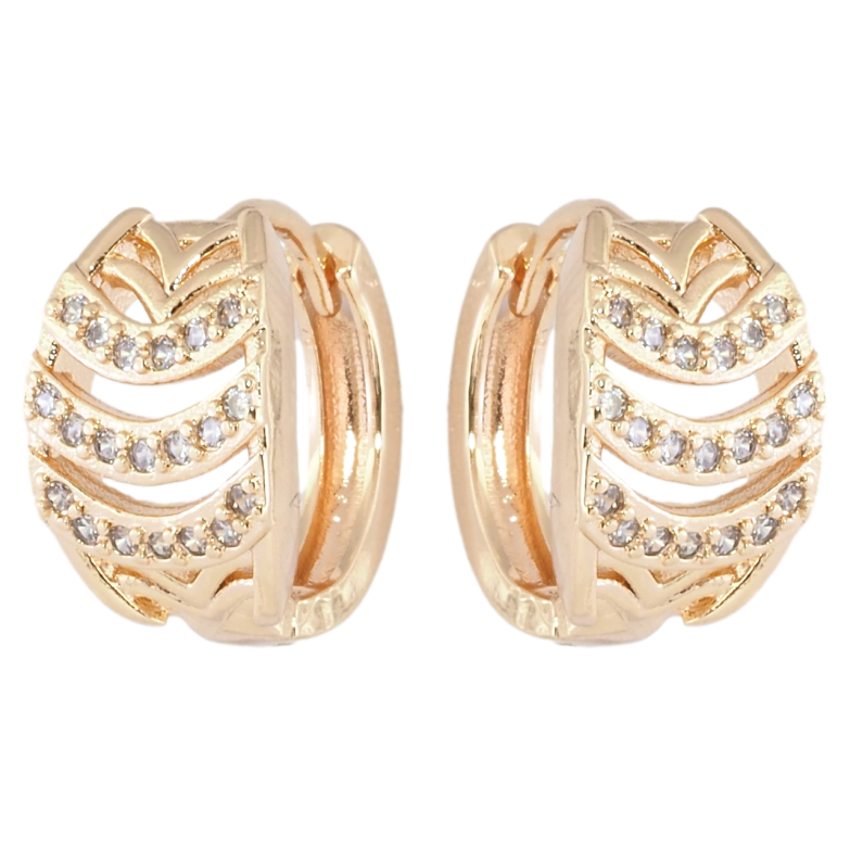 Серьги Xuping M&L Цвет 18K колечки Декоративный узор с цирконием фото №2
