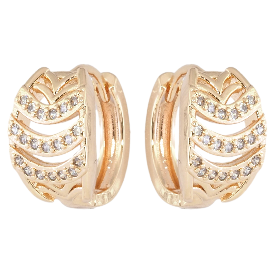Серьги Xuping M&L Цвет 18K колечки Декоративный узор с цирконием фото №1