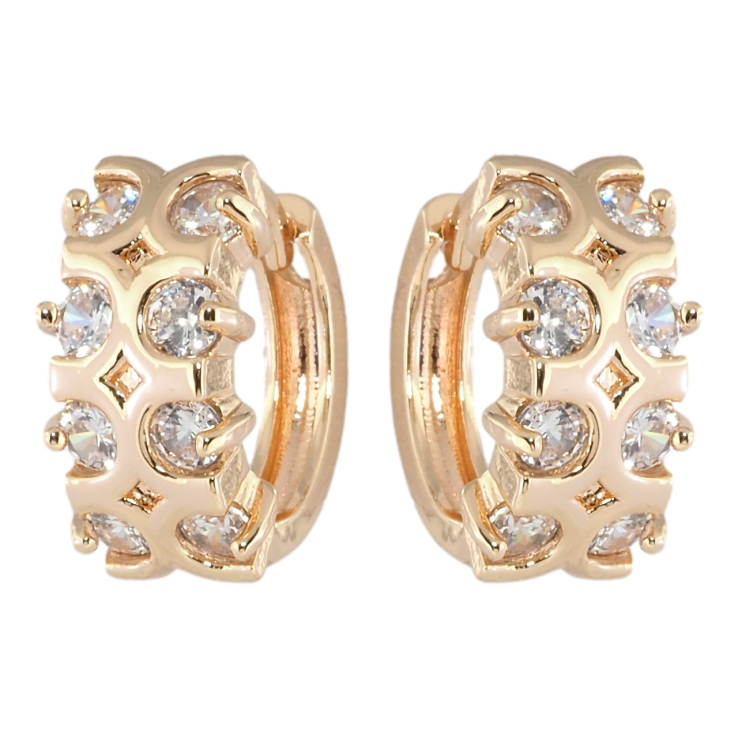 Сережки Xuping M&L Колір 18K колечка Декоративний візерунок з цирконієм фото №16 Сережки Xuping M&L Колір 18K колечка Декоративний візерунок з цирконієм фото №16