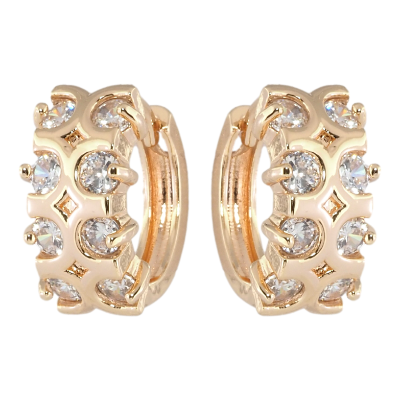 Сережки Xuping M&L Колір 18K колечка Декоративний візерунок з цирконієм фото №7