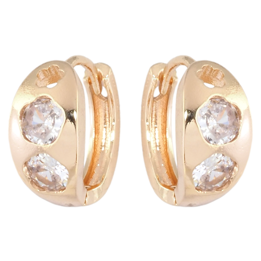 Сережки Xuping M&L Колір 18K колечка Квітковий візерунок з кристалами фото №1