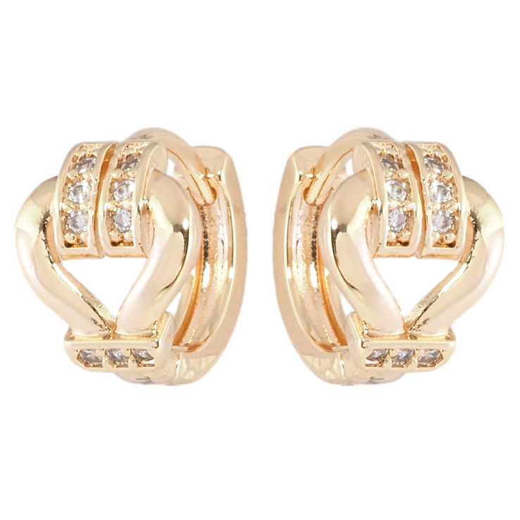 Сережки Xuping M&L Колір 18K колечка Візерунок з цирконієм фото №6 Сережки Xuping M&L Колір 18K колечка Візерунок з цирконієм фото №6