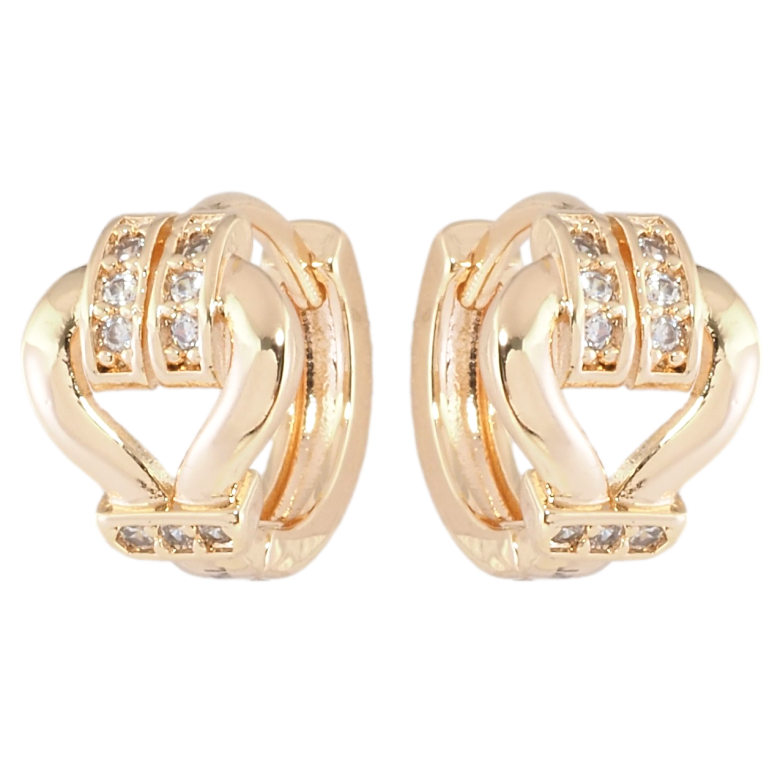 Сережки Xuping M&L Колір 18K колечка Візерунок з цирконієм фото №6 Сережки Xuping M&L Колір 18K колечка Візерунок з цирконієм фото №6