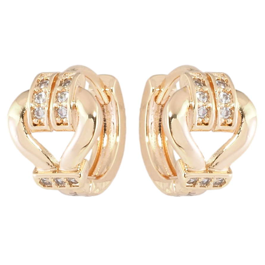 Сережки Xuping M&L Колір 18K колечка Візерунок з цирконієм фото №1 Сережки Xuping M&L Колір 18K колечка Візерунок з цирконієм фото №1