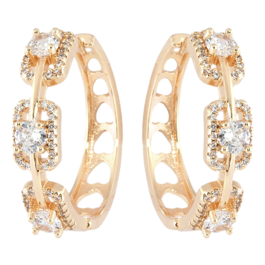 Сережки Xuping M&L Колір 18K колечка Инкрустация цирконием фото №1 Сережки Xuping M&L Колір 18K колечка Инкрустация цирконием фото №1