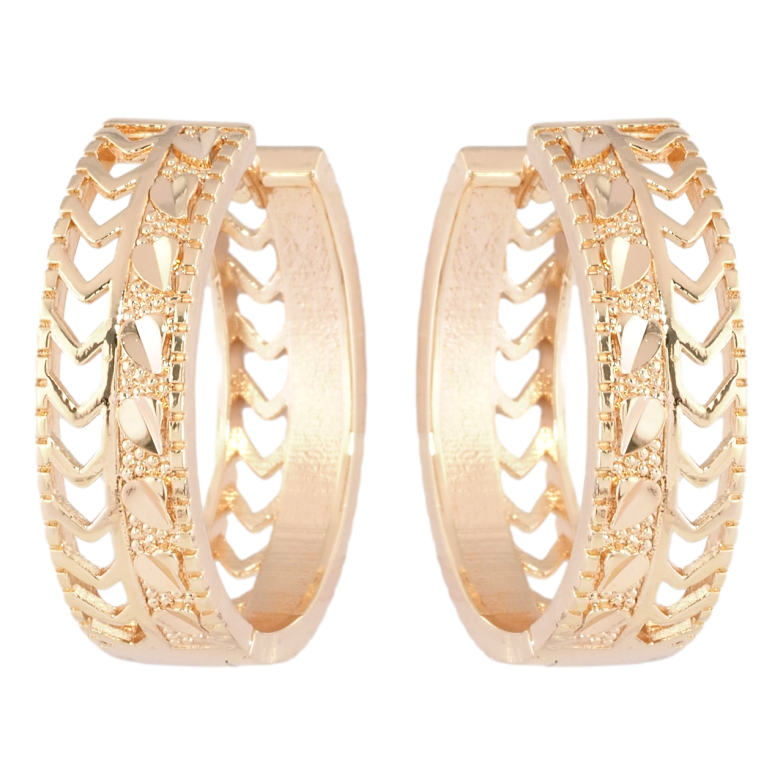 Сережки Xuping M&L Колір 18K колечка Декоративний різьблений орнамент фото №5 Сережки Xuping M&L Колір 18K колечка Декоративний різьблений орнамент фото №5