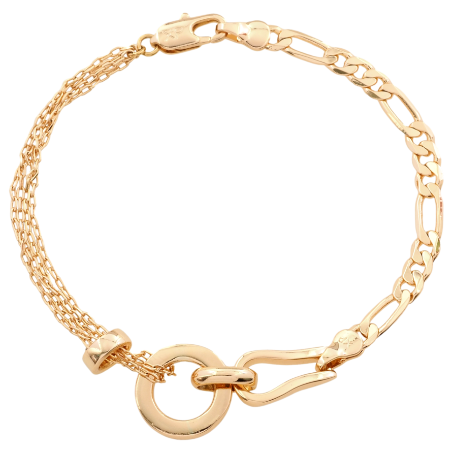 Браслет Xuping Позолота 18K Комбинированная цепочка с декоративной вставкой длинна 19см х 4мм фото №1 Браслет Xuping Позолота 18K Комбинированная цепочка с декоративной вставкой длинна 19см х 4мм фото №1