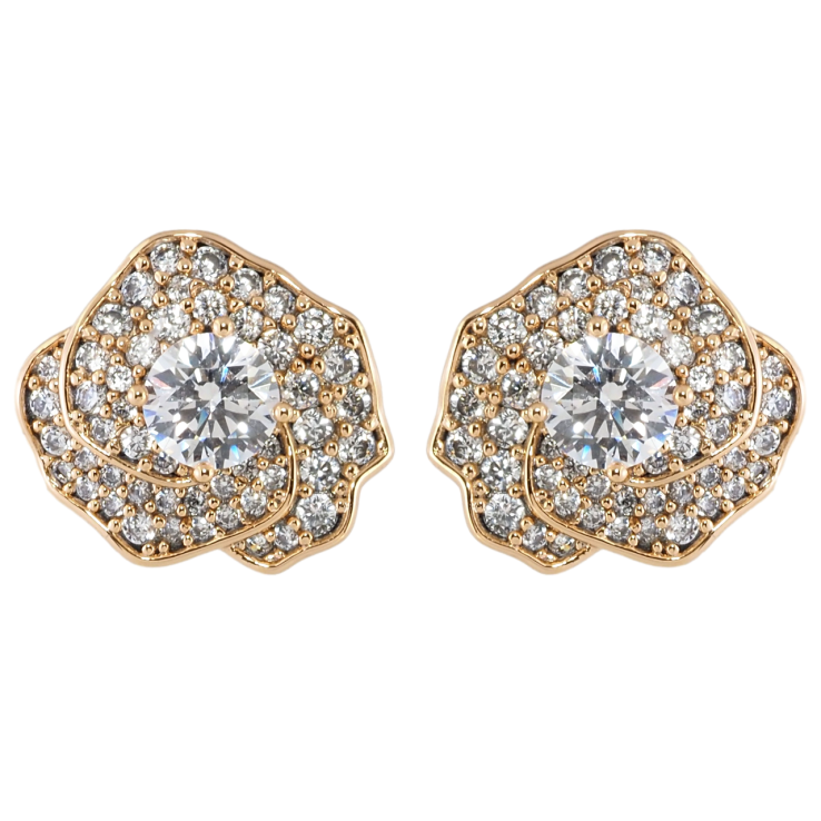 Сережки Xuping Позолота 18K пусети Квіточки з інкрустацією цирконієм фото №17 Сережки Xuping Позолота 18K пусети Квіточки з інкрустацією цирконієм фото №17