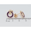 Серьги Xuping Позолота 18K пусеты Колечки с фиолетовой эмалью фото №2 Серьги Xuping Позолота 18K пусеты Колечки с фиолетовой эмалью фото №2